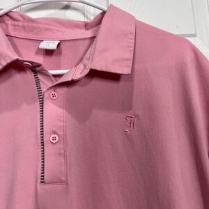JDX Pink Embroidered Logo Short Sleeve Collared Polo Shirt Men's Size L